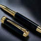 Exotic Gaboon Ebony Gold Rollerball Pen, Artisan Handcrafted Writing Instrument. Handmade Custom in Colorado. One of a Kind. - HighlanderPen