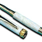 Elegant “Pearly Opal” Handcrafted Gold Rollerball Pen, One of a Kind, Handmade in Colorado. Ink, Velvet Sleeve, and Pen Box Included. - HighlanderPen