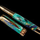 Rose Gold Handmade Elegant Rollerball Pen. One of a Kind, Handcrafted by Highlander Pen in Colorado. Box, Sleeve, & Ink Included. [ML-RB-1202-01]