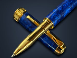“Deep Sapphire” | Gold Rollerball Pen | Highlander Collection
