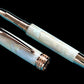 Elegant “Pearly Opal” Rose Gold Acrylic Rollerball Pen, Artisan Handcrafted Writing Instrument. One of a Kind, with Box, Felt Sleeve, & Ink. - HighlanderPen