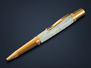 Red Gold "Black Opal" | Handmade Glasgow Ballpoint Pen by Highlander