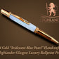 Handcrafted “Iridescent Blue Pearl” Red Gold Ballpoint Pen