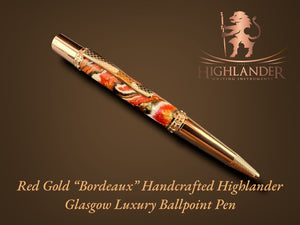 Glasgow "Bordeaux" Ballpoint Pen Handmade In Colorado