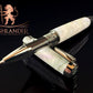 Handmade “Emerald Opal” Black Titanium Rollerball Pen