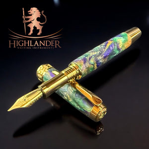 “Mardi Gras" Gold Fountain Pen
