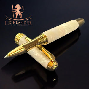 “Pearly Opal” Gold Rollerball Pen - Perfect Birthday Gift