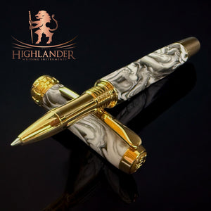 Timeless “Imperial Black” Gold Rollerball Pen.