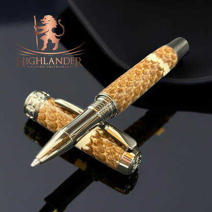 “Cobra Snakeskin” Black Titanium Rollerball Pen