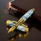Glacierfire | One-of-a-Kind Ice Blue Resin & Red Gold Fountain Pen | Handmade by Highlander