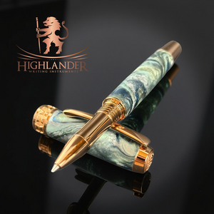 Highlander “Atlas” Rollerball Pen In Red Gold