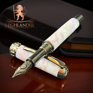 Black Titanium Amethyst Opal Handmade Fountain Pen