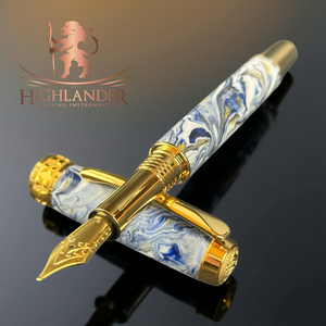 Handcrafted "Ming Dynasty" Gold Fountain Pen by Highlander Pen