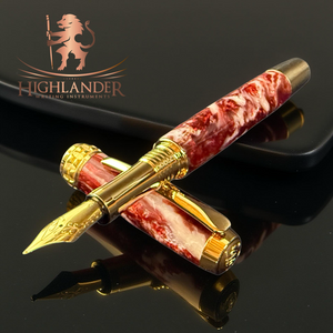 Elegant “Paris Red” Custom Gold Fountain Pen