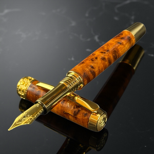 Exotic Thuya Burl Wood Gold Fountain Pen