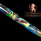 Striking “Color Swirls” Handcrafted Gold Rollerball Pen, One of a Kind, Handmade in Colorado. Ink, Velvet Sleeve, and Pen Box Included. - HighlanderPen