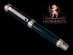 Highlander Edinburgh Exotic Gaboon Ebony Wood Rose Gold Fountain Pen, Handcrafted in CO. Ink, Converter, Pen Sleeve, & Box Included. - HighlanderPen