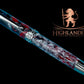 Elegant Red, Black and Silver Black Titanium Acrylic Rollerball Pen, Artisan Handcrafted Writing Instrument. Handmade in CO. One of a Kind. - HighlanderPen