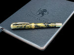 Striking “Black and Gold” Handcrafted Luxury Gold Fountain Pen, One of a Kind, Handmade in Colorado. Ink, Converter, Sleeve, & Box Included. - HighlanderPen