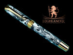 Timeless “Imperial Black” Handcrafted Gold Rollerball Pen, One of a Kind, Handmade in Colorado. Ink, Velvet Sleeve, and Pen Box Included. - HighlanderPen