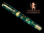 Timeless “British Racing Green” Handcrafted Gold Rollerball Pen, One of a Kind, Handmade in Colorado. Ink, Velvet Sleeve, & Pen Box Included - HighlanderPen