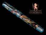 Beautiful “Molten Metals” Black Titanium Fountain Pen, Artisan Handcrafted Writing Instrument. Converter, Ink, Sleeve & Box Included. - HighlanderPen