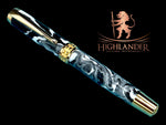 Timeless “Imperial Black” Handcrafted Luxury Gold Fountain Pen, One of a Kind, Handmade in Colorado. Ink, Converter, Sleeve, & Box Included. - HighlanderPen