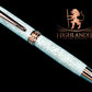 Elegant “Bling” Rose Gold Acrylic Rollerball Pen, Artisan Handcrafted Writing Instrument. One of a Kind, Box, Sleeve, & Ink Included. - HighlanderPen