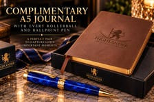 Crimson Tartan Black Titanium Rollerball Pen