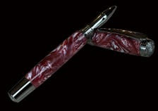 Crimson Tartan Black Titanium Rollerball Pen