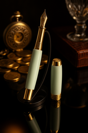 Highlander “Jade” | Gold Handcrafted Fountain Pen