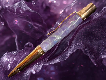 “Amethyst Opal”  | Red Gold Ballpoint Pen | Handmade in Colorado