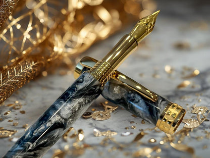 Argentite | Gold Fountain Pen | Luxury Writing Instrument by Highlander