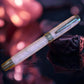 Pink Opal | Black Titanium Rollerball Pen | Luxury Handmade Writing Instruments