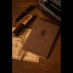 B5 Brown Journal | 120 GSM Fountain Pen Friendly Paper | Red Gold Gilded Pages | Gift Box Included