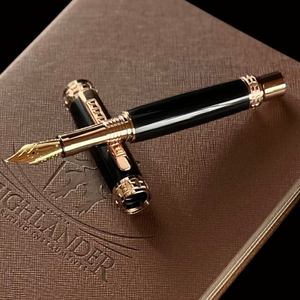 “Signature Black Onyx” | Red Gold Fountain Pen | Edinburgh Collection