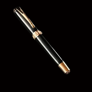 “Signature Black Onyx” | Red Gold Rollerball Pen | Highlander Collection