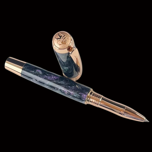“Galactic Purple Haze” Red Gold Rollerball Pen