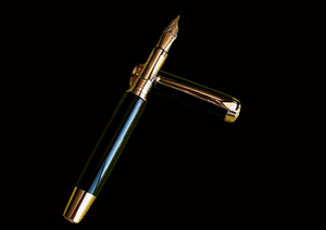 Highlander “Signature Black Onyx” | Red Gold Fountain Pen