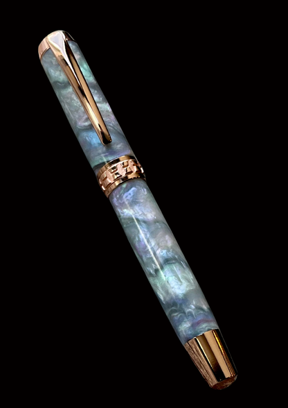 Abalone Opal | Red Gold Fountain Pen | Handcrafted by Highlander