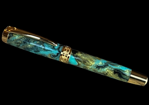 Handcrafted “Turquiose Gold” | Gold Rollerball by Highlander