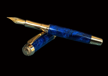 “Deep Sapphire” | Gold Fountain Pen | Highlander Collection