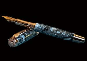Smoky Quartz | Red Gold Fountain Pen | Elegant Writing Gift