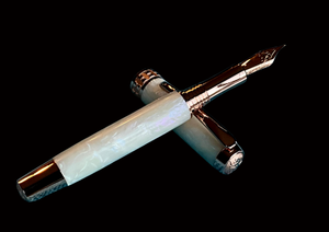 Pearly Opal | Red Gold Fountain Pen | Handcrafted In Colorado