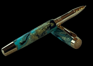 Handcrafted “Turquiose Gold” | Gold Rollerball by Highlander