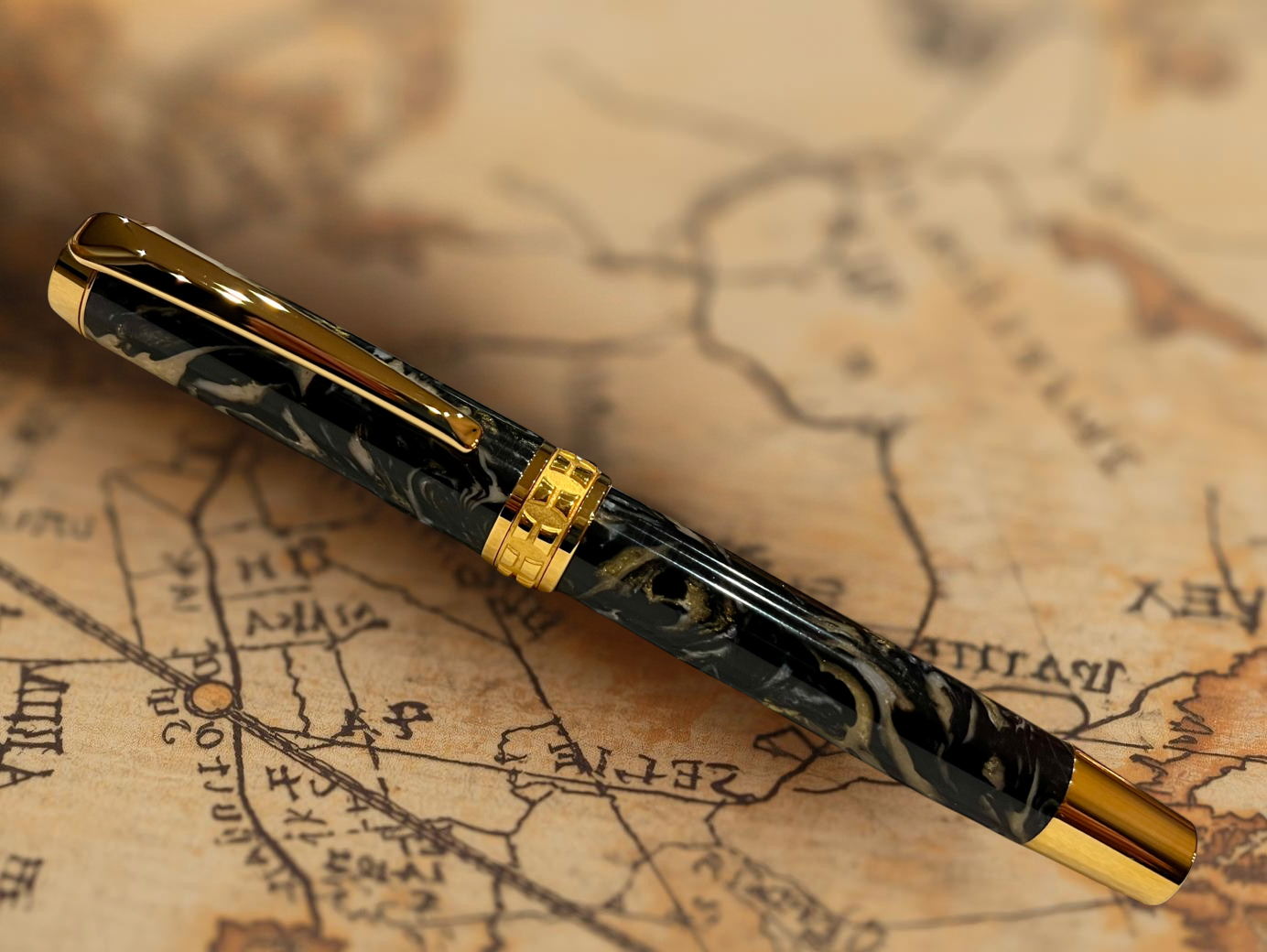 “Treasure Hunt” | Gold Fountain Pen | Handcrafted In Colorado