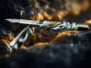“Geode” | Black Titanium Fountain Pen | Highlander Collection