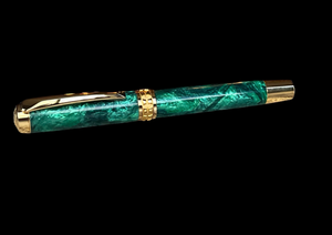 Emerald Green Gold Fountain Pen | Complementary Ink And journal