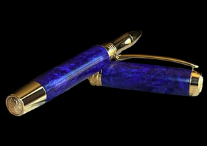 “Royal Amethyst” | Gold Rollerball Pen | Handmade Luxury Writing Instruments