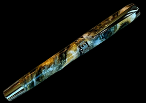 “24k Zebra” Black Titanium Fountain Pen